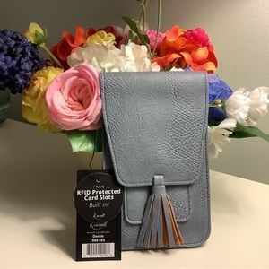 NWT!  K. Carroll Denim Crossbody bag